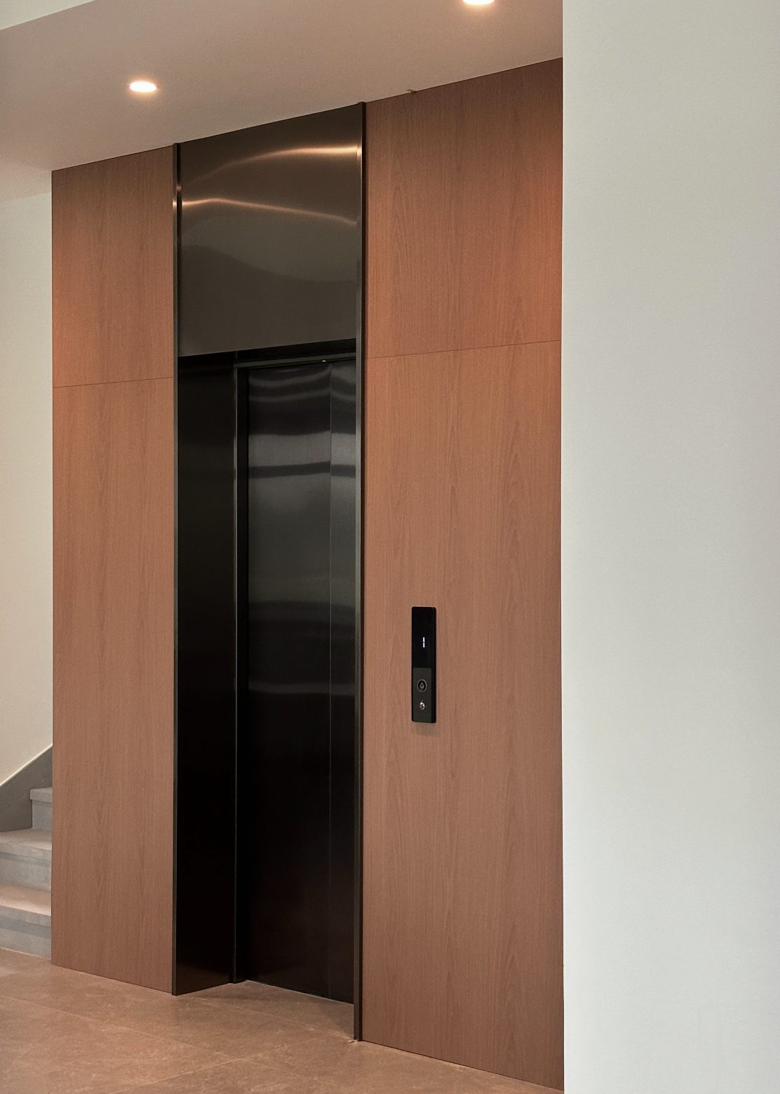 Natural wood veneer used in an interior project